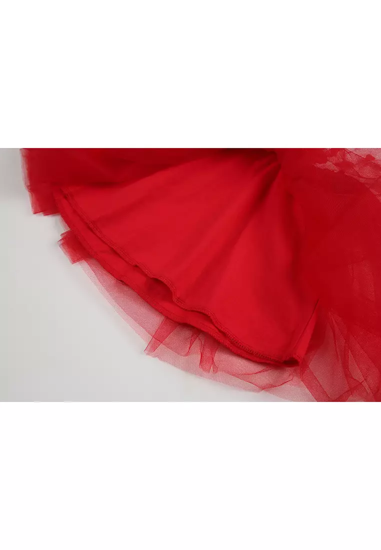 寶寶女童聖誕節聖誕老人紗裙連衣裙演出服化妝舞會服裝