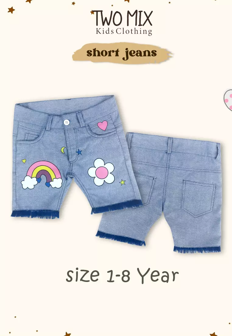 Two Mix Kids Denim Hot Pants - Celana Pendek Jeans Anak Perempuan 1-8 Tahun 4321