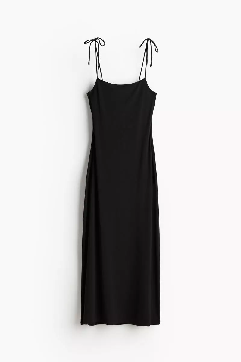 H&m black midi dress clearance