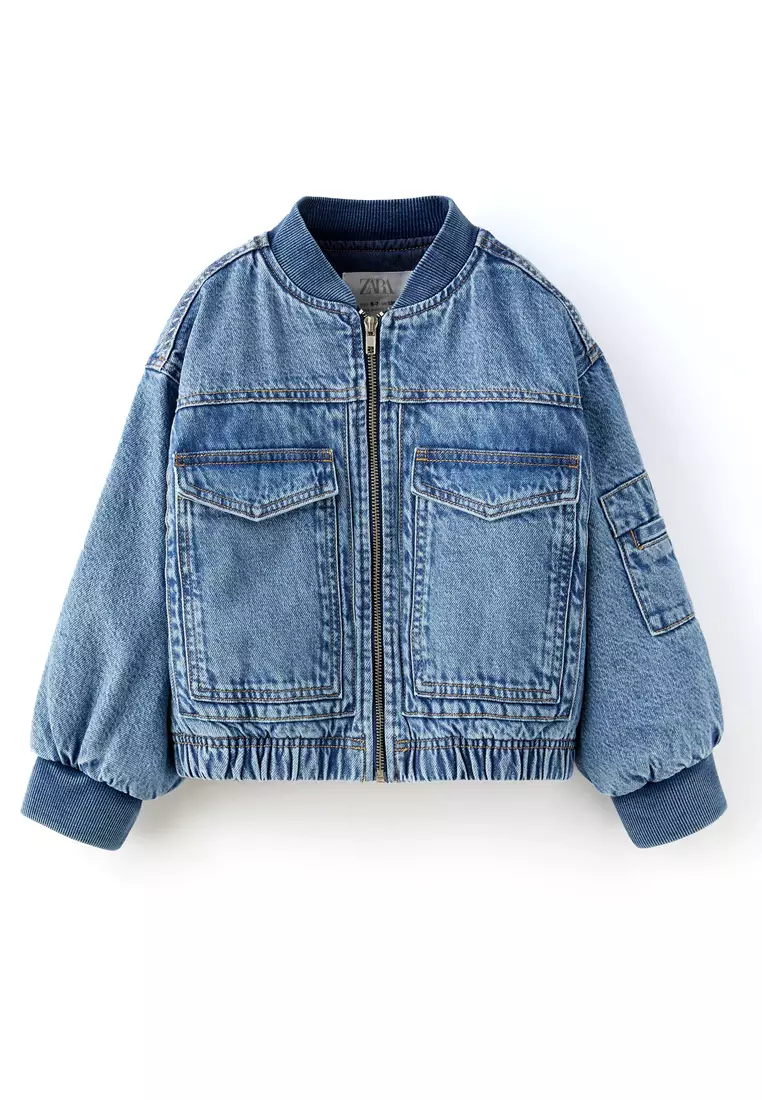 Zara denim bomber jacket on sale