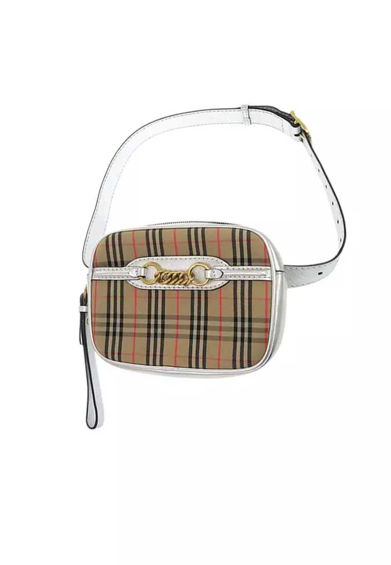 Pre-Loved Burberry Haymarket Check Canvas 1983 Link Belt Bag