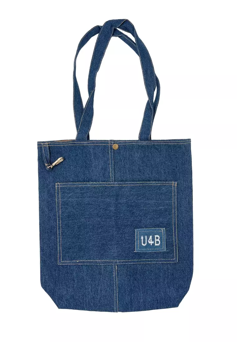 Twin Panel Embroidered Tote Bag