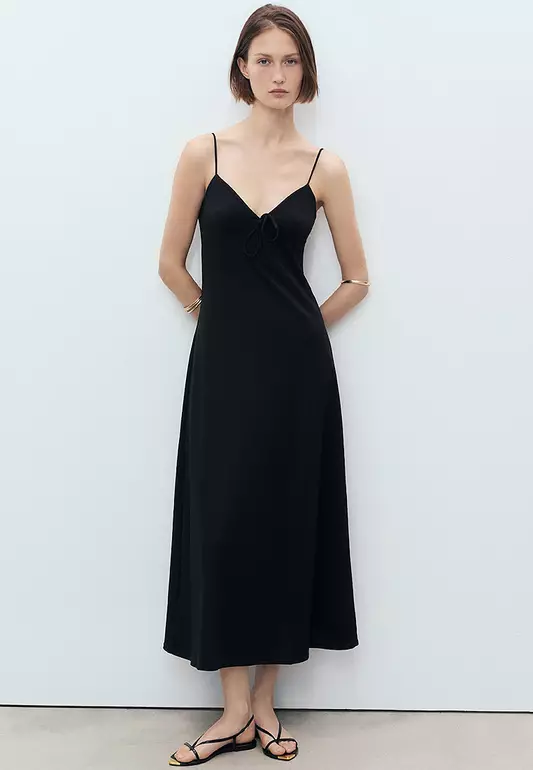 Long Dress With Bow Neckline