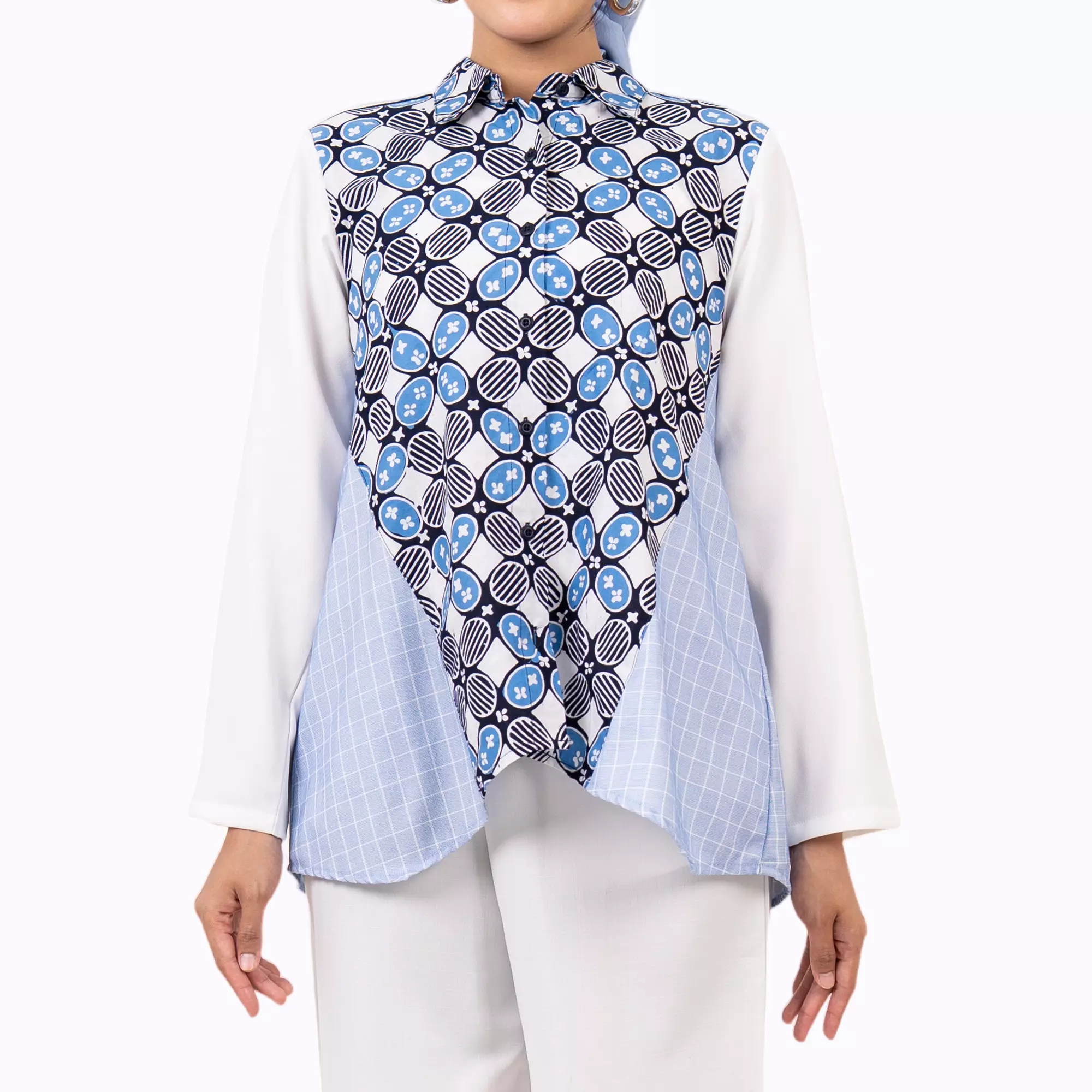 Blouse Batik Wanita - Atasan Batik - Bhatara Batik Clarinda - Baju Batik Modern Lengan Panjang