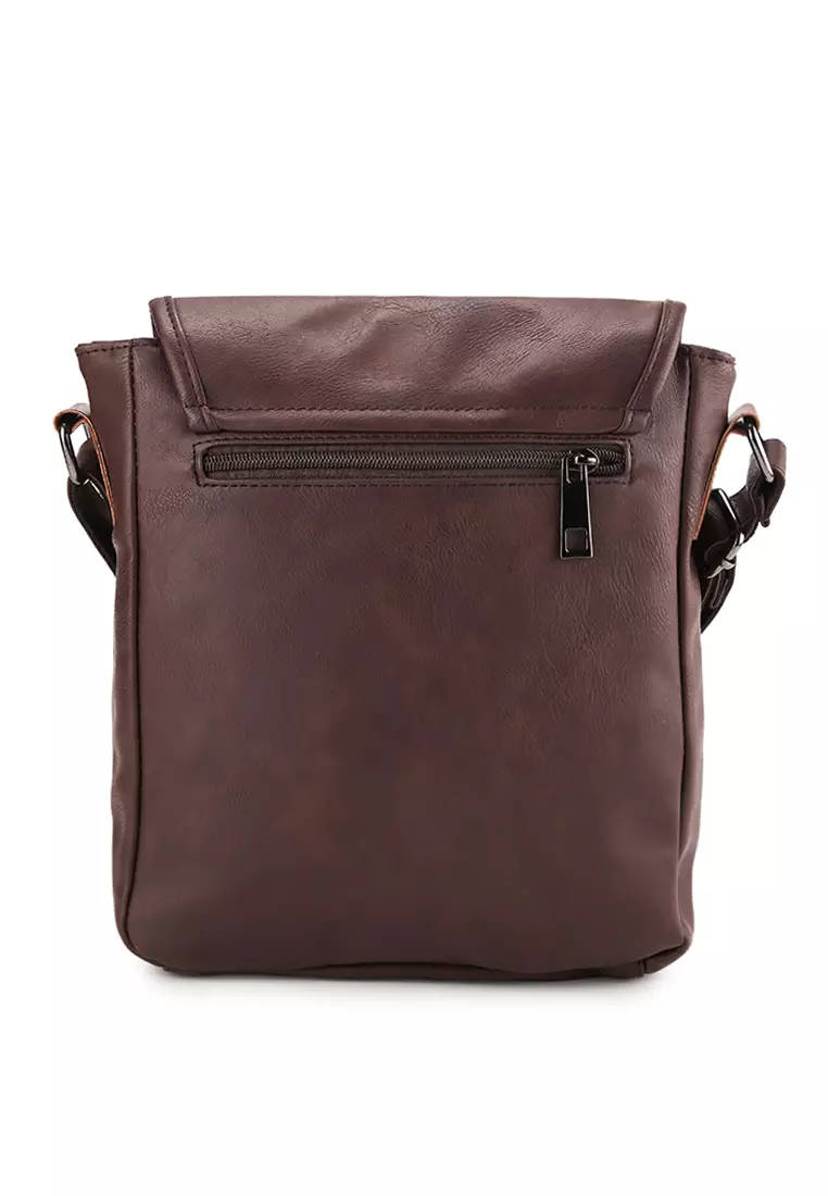 Distressed Leather Hunter Crossbody Bag