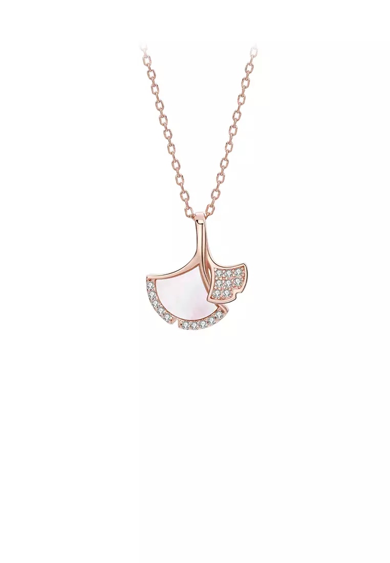 Gold ginkgo discount leaf pendant