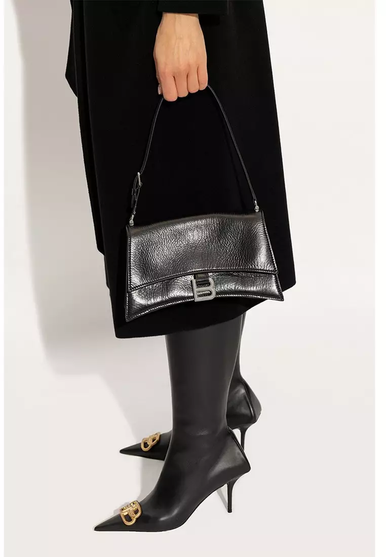 Crush Small Sling Shoulder Bag in Black