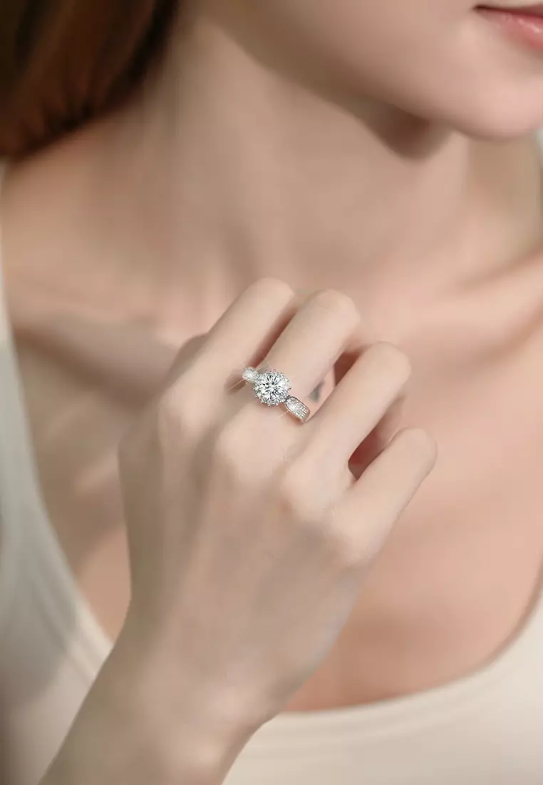 Cincin Wanita Berlian Fashion Elegan Perhiasan Cewek Original Free Size Cincin Tunangan Hadiah