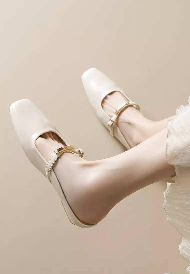 3CM Metal Buckle Strap Mules WW6579-1