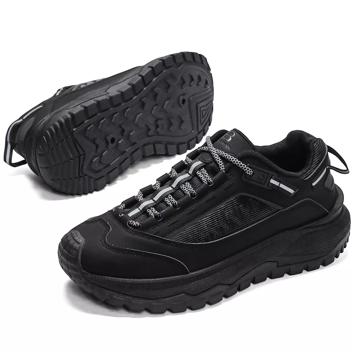 LURAD Sepatu Pria Rubber Tinggi Sneakers Cowok Polos Hitam Beige QNF6662