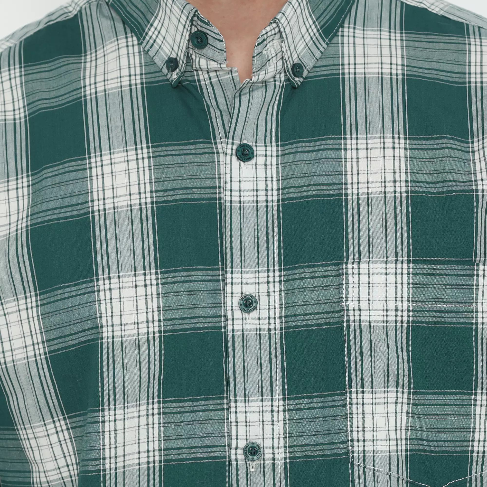 Platini Kemeja Kotak-Kotak Pria Lengan Pendek Green 73480