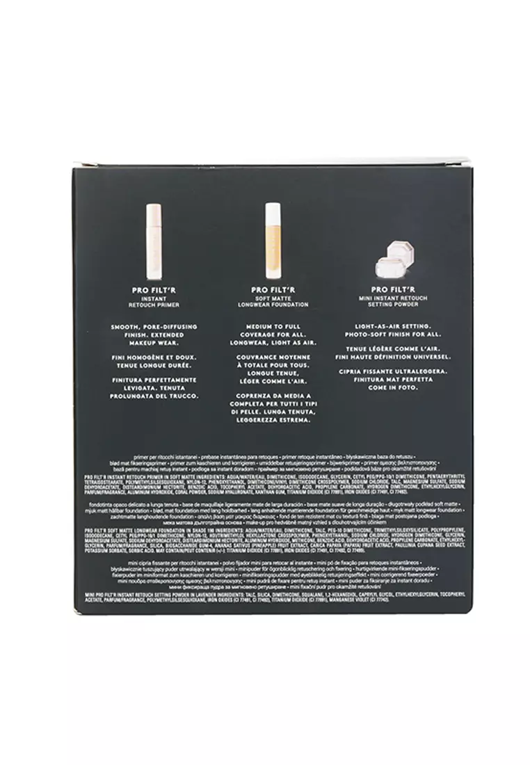 Pro Filt'R 柔和啞緻亮膚套裝：粉底 32ml + 妝前乳 32ml + 即時潤飾定妝粉 7.8g - #190 3pcs