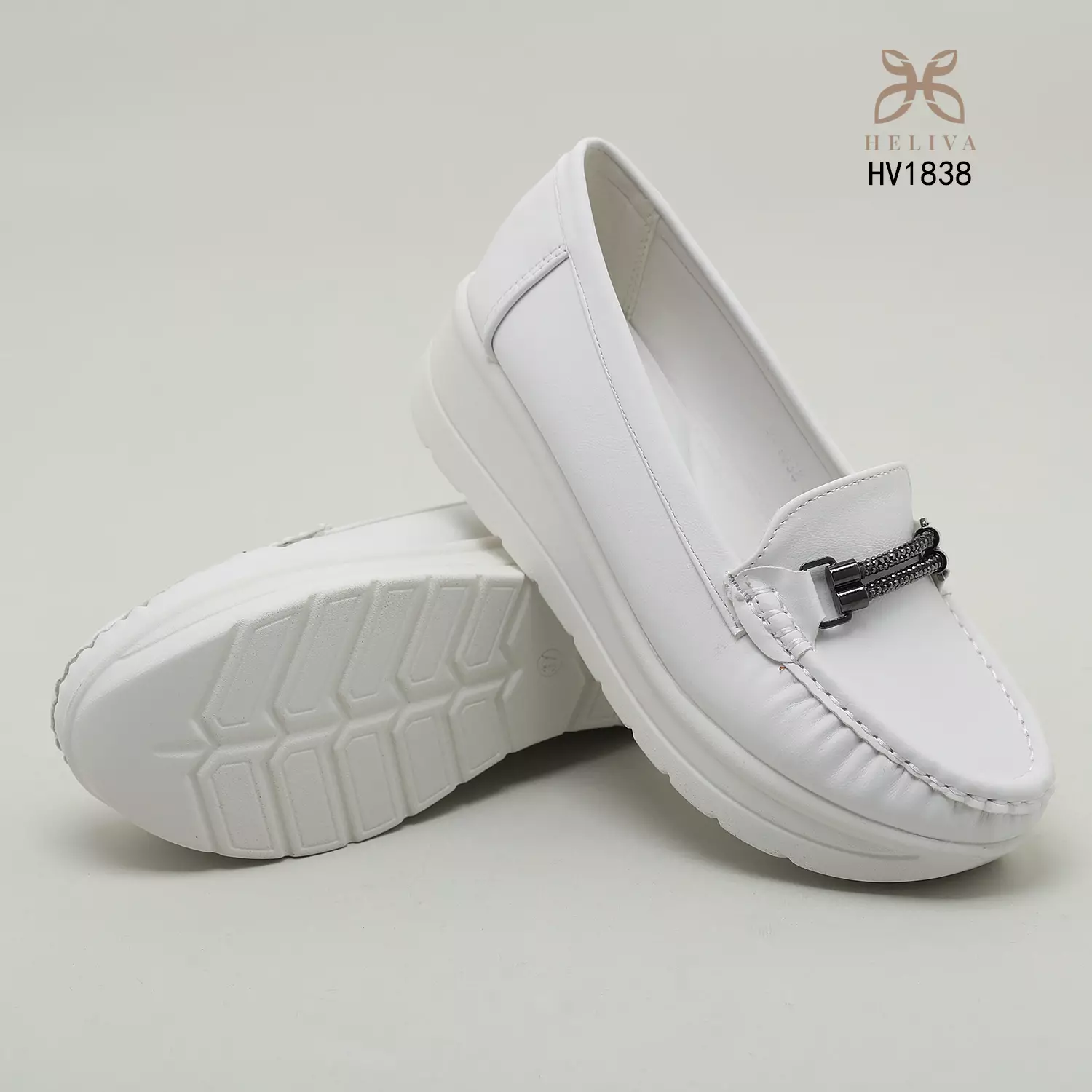 Heliva Denis Wedges Shoes Office Lady Looks With Braided Chain