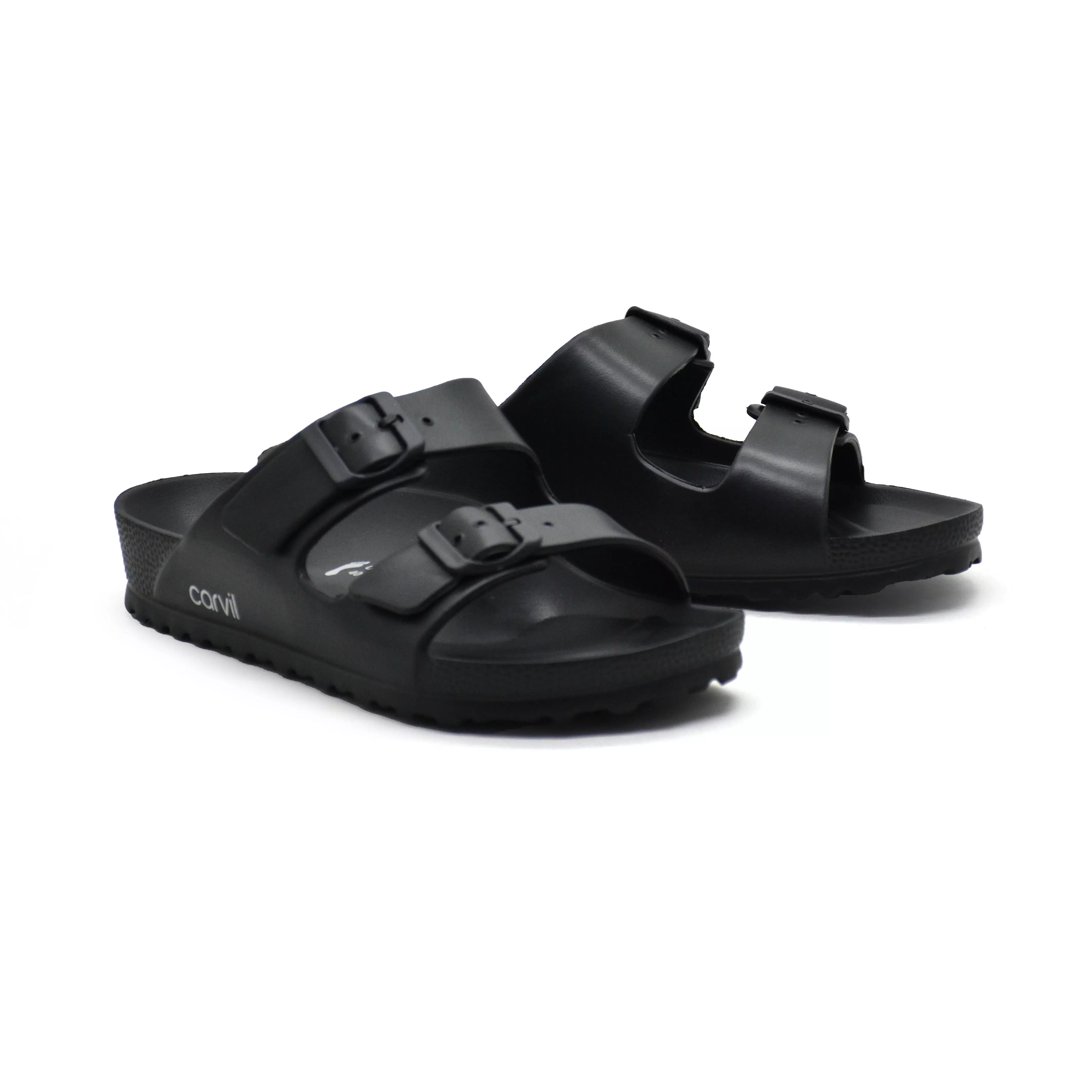 Carvil Sandal Pria Wanita Flash-02 PU Black