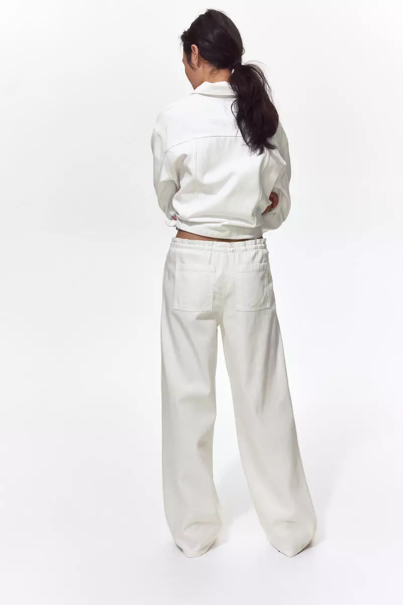 Denim pull-on trousers