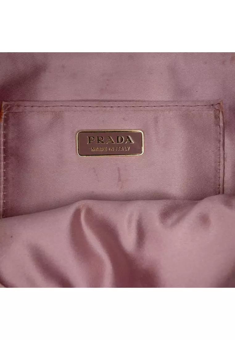 Pre-Loved Prada Pleated Nappa Clutch