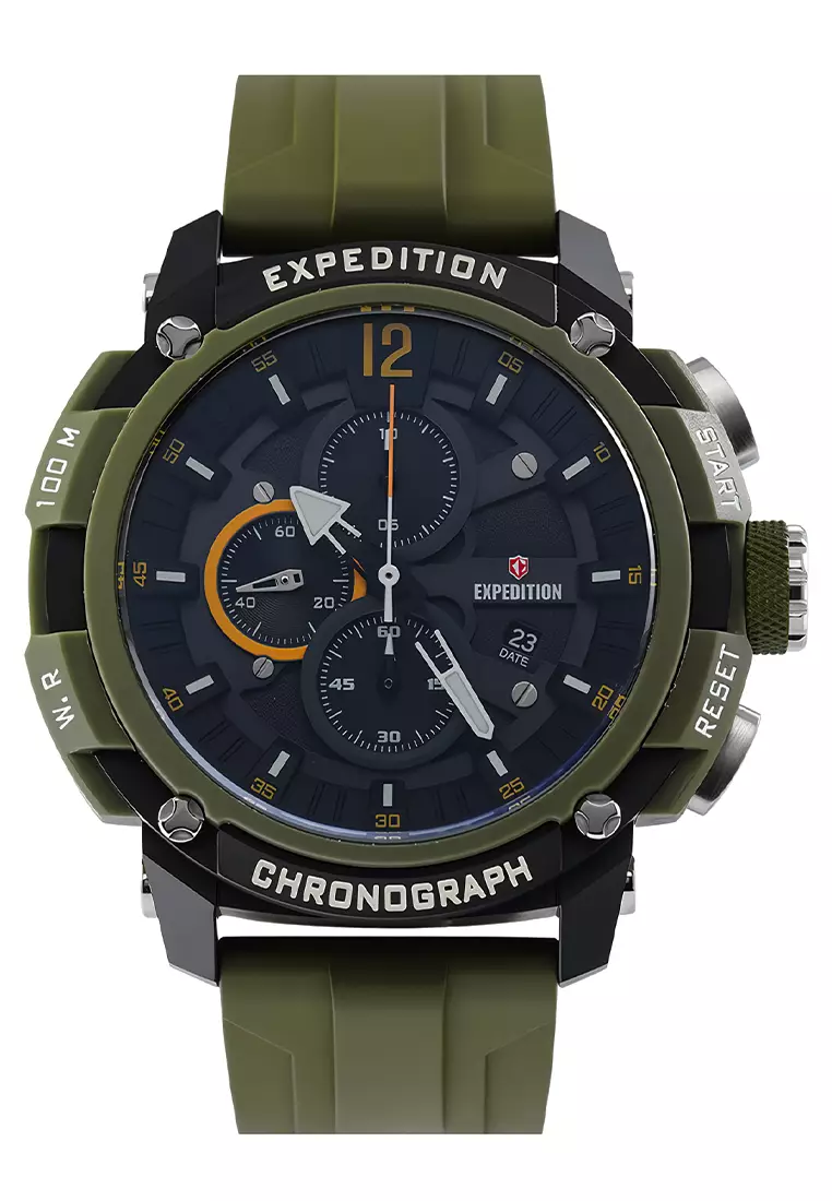 Expedition - Jam Tangan Chronograph Pria - Green - Rubber Strap - 6781PMCRTBBAGN