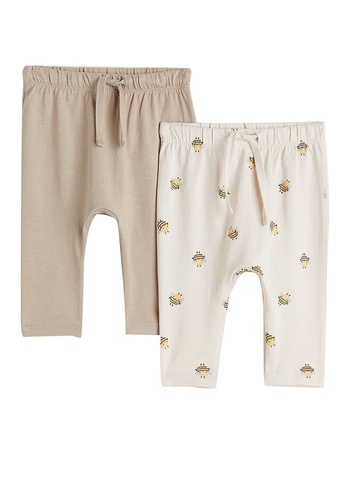 H&M multi and beige 2-Pack Jersey Trousers 29C7CKA92B89FFGS_1