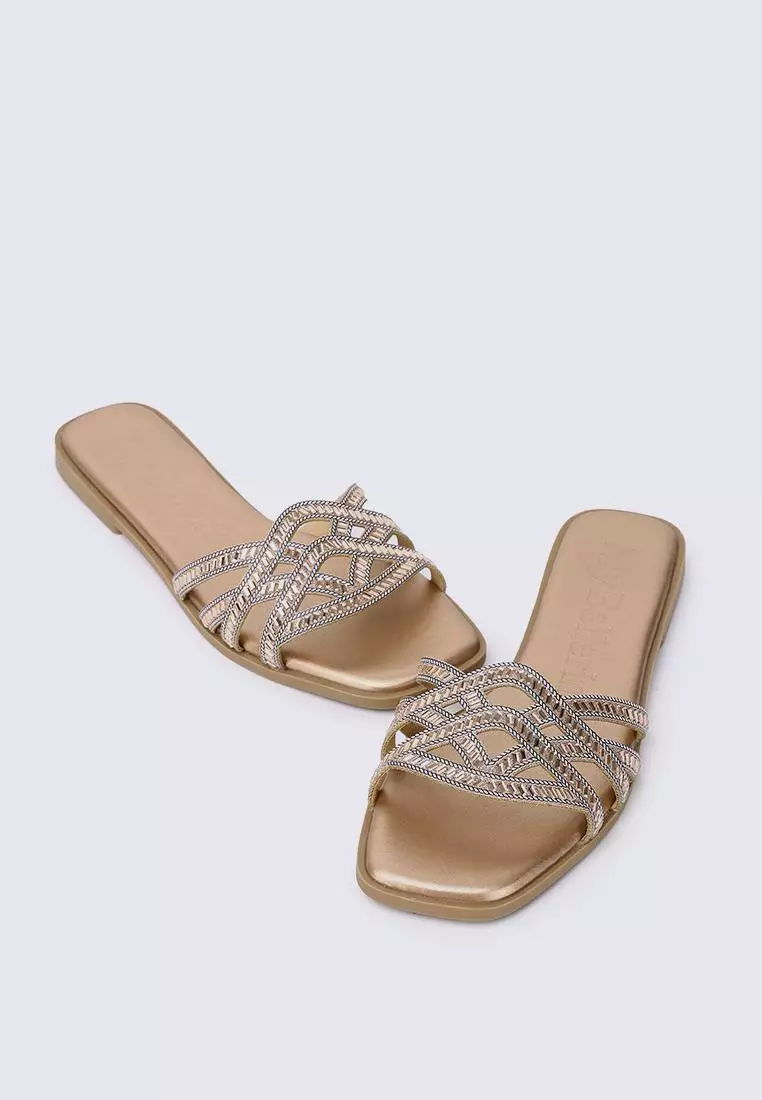 Rora Comfy Sandals In Rose Gold