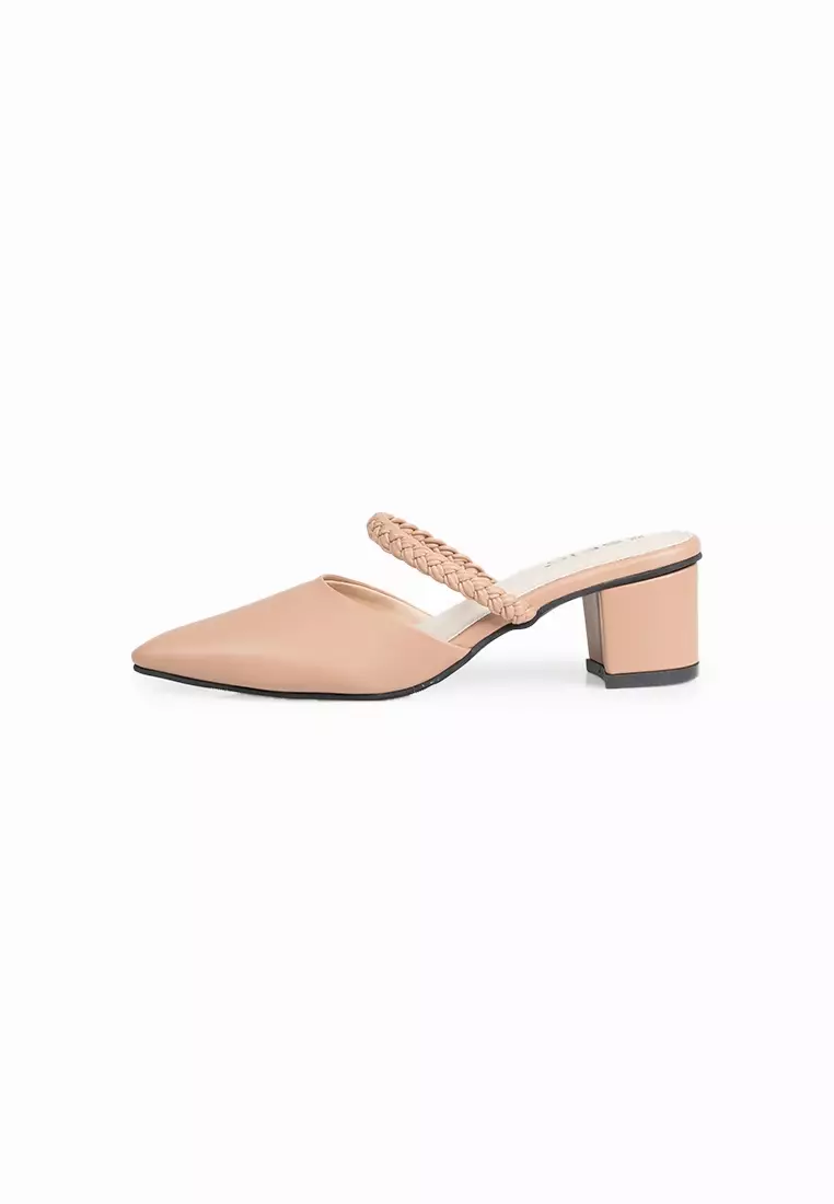 Seis Vania Sandal Mules Heels Wanita - Heels Slip On 5Cm-MOCCA