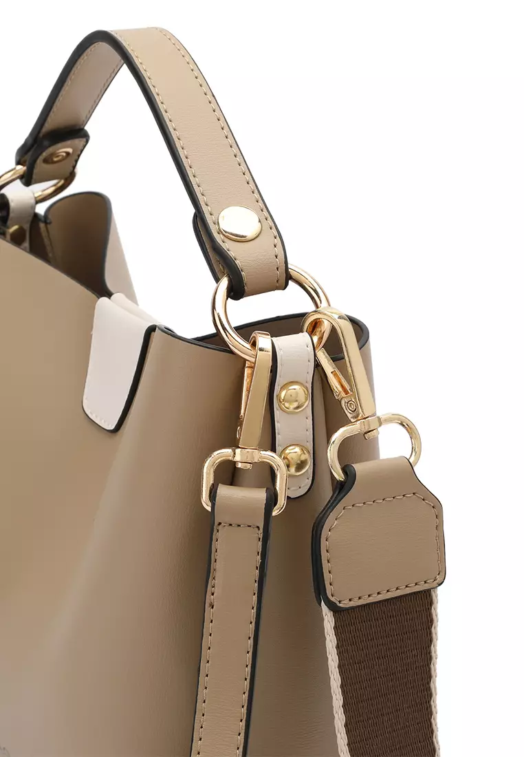 2-In-1 Top Handle Bag Sling Bag & Sling Bag - Beige