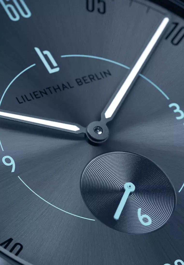 Lilienthal 1 Water small - Navy Leather Strap