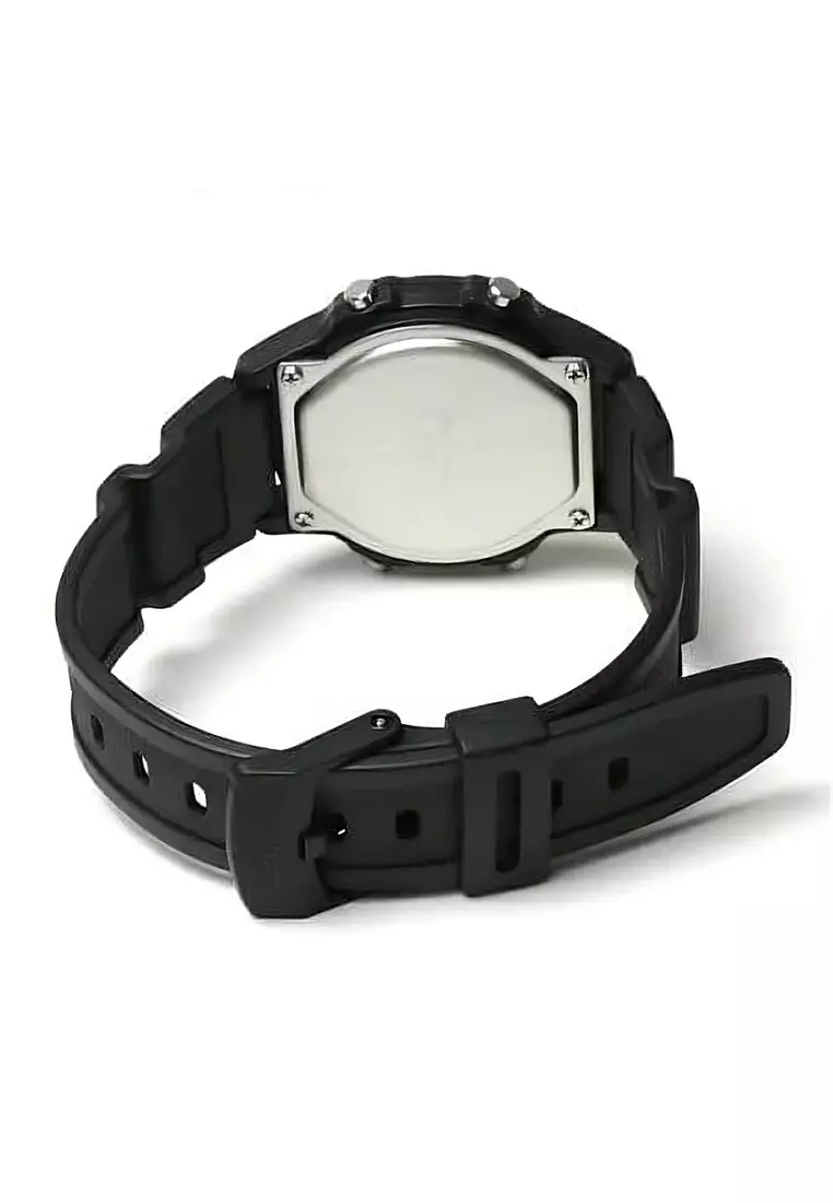 W-220H-1A2V Men Digital Sports Watch Black Resin Band