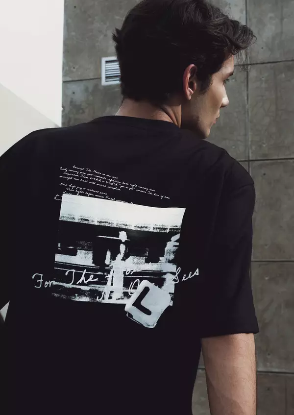 LARUSSO 6 AM Club - Kaos Pria Graphic Oversize Tee No One Sees - Black