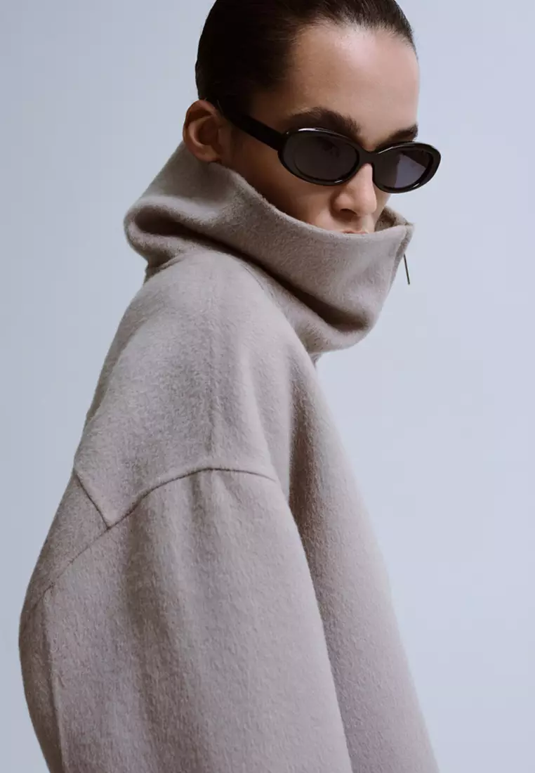 Wool Funnel-Neck Jacket