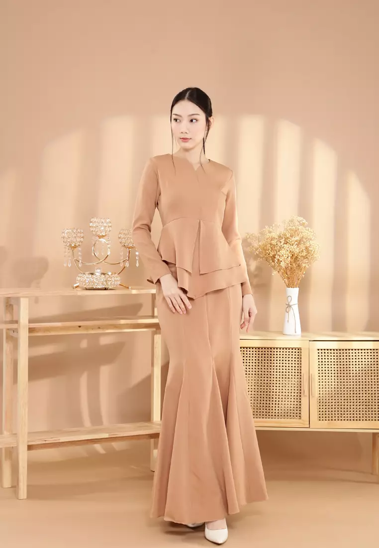 Serena Kurung Modern in Mustard Brown