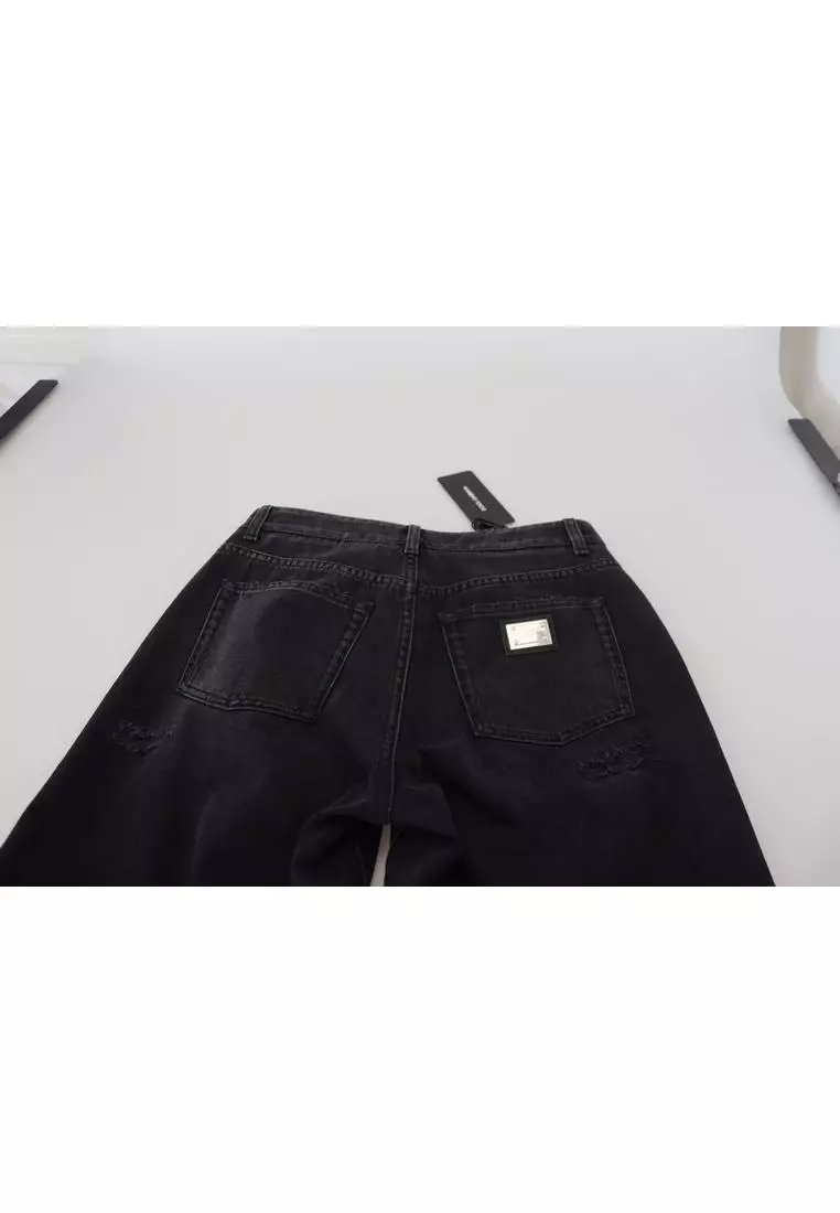 Jeans DOLCE & GABBANA Rose Déchiré Coupe Ajustée Mi-haute - Taille XS (IT38/US4), Neuf Avec étiquettes
