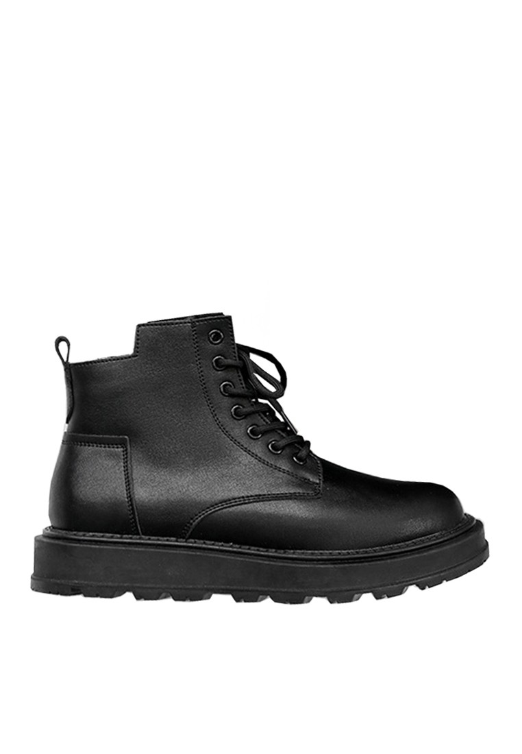 VANSA Fashion Cow Leather Lace-up Martin Boots VSM-B2207