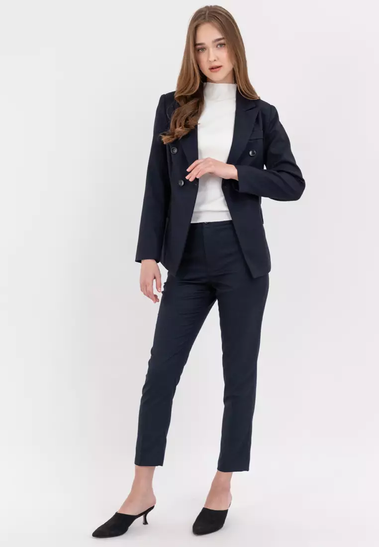 Textured  Suit Blazer with Pants
