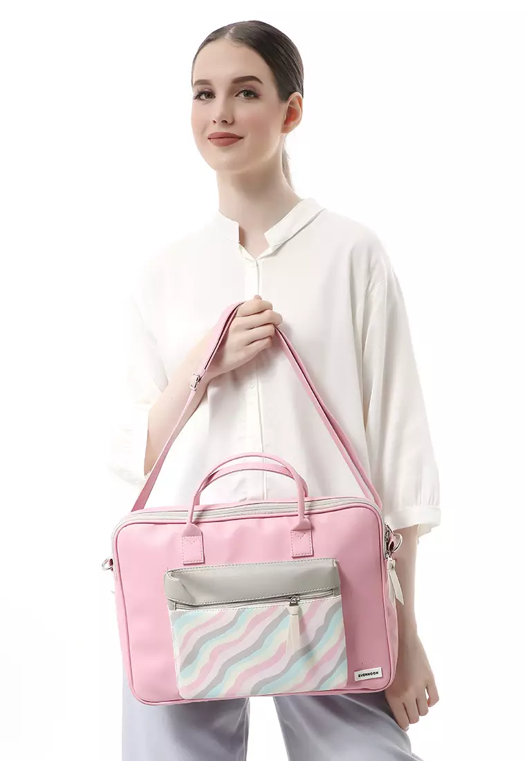 Keysia Tas Laptop Selempang Front Pocket Desain Simple - New Pink