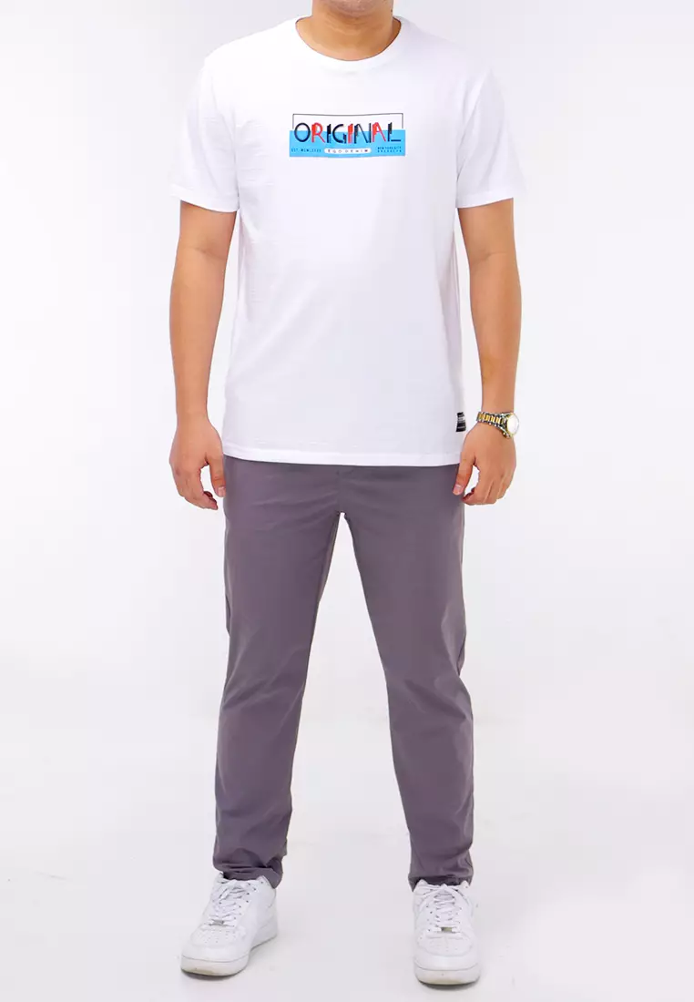 Round Neck Streaky Short Sleeve