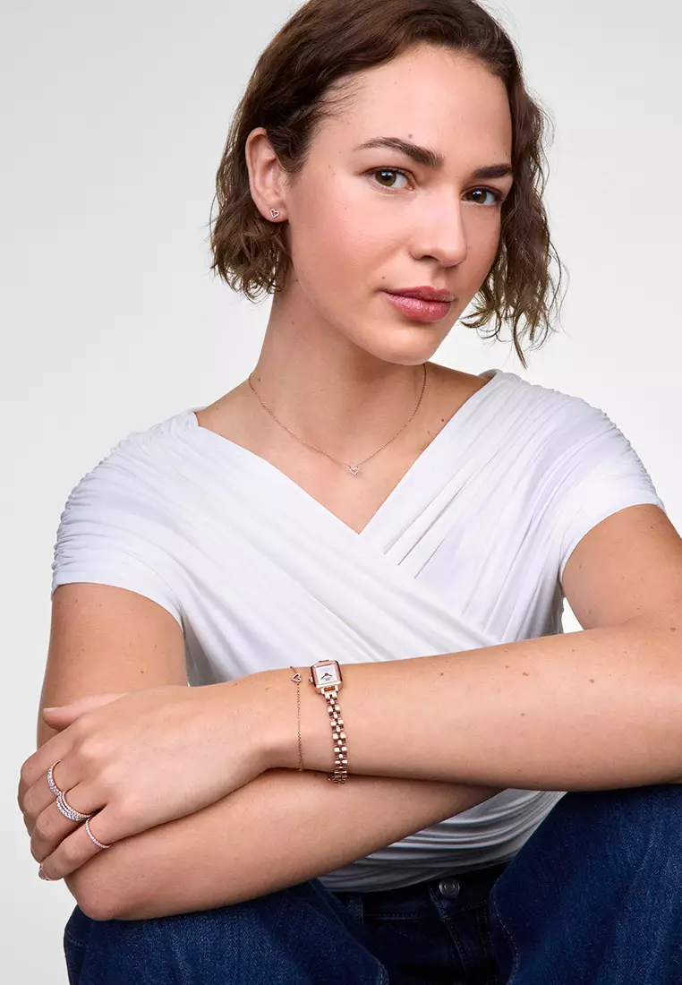 Quadro Mini Arch 3-Link White Silver Sunray Rose Gold Women Watch stainless steel watch DW Official Authentic Original