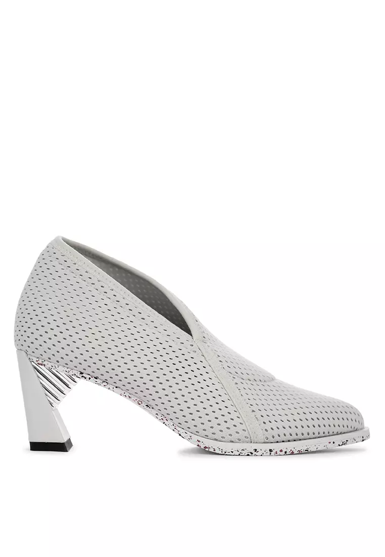 Discount on United Nude  shoes - SKU: Sonar Fold Mid Slip-On Heels In Mylar