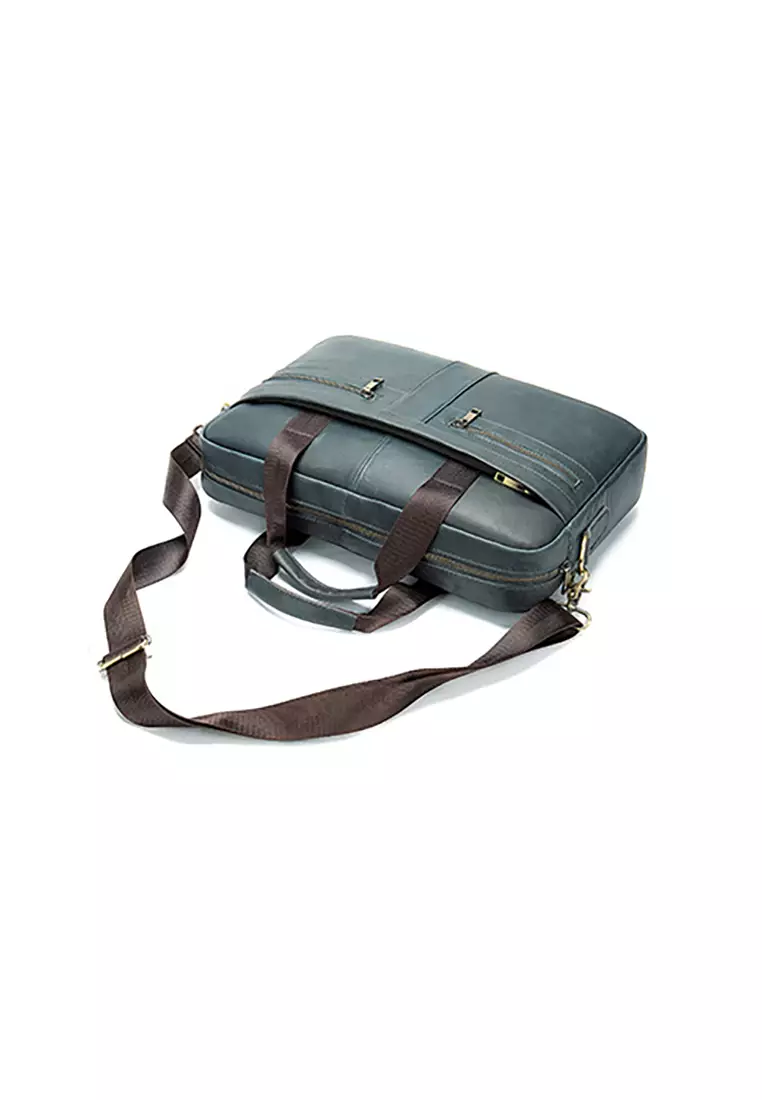 Buy Lara Men's Classic Retro Cowhide Leather Crossbody Briefcases 2024