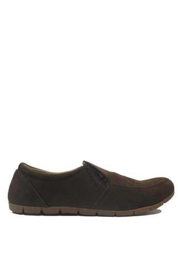 D-Island Shoes Oxford Slip On Flat Suede Black