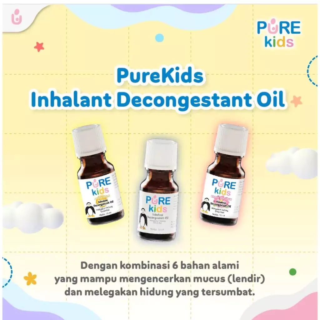 Pure Kids Inhalant Decongestant Oil Obat Hidung Tersumbat Anak Baby Bayi 10 ml