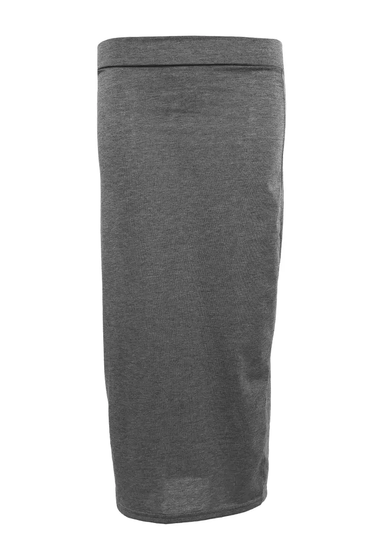 Grey Knitted Long Tube Skirt