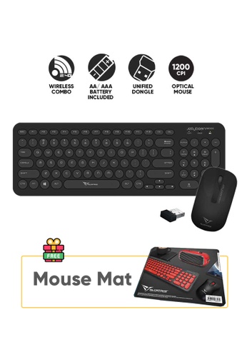 Alcatroz black Alcatroz Jelly Bean A2000 Black Wireless Keyboard and Silent Mouse | Wireless 2.4G | Free Mouse Mat + Battery 782E7ES827BCBDGS_1