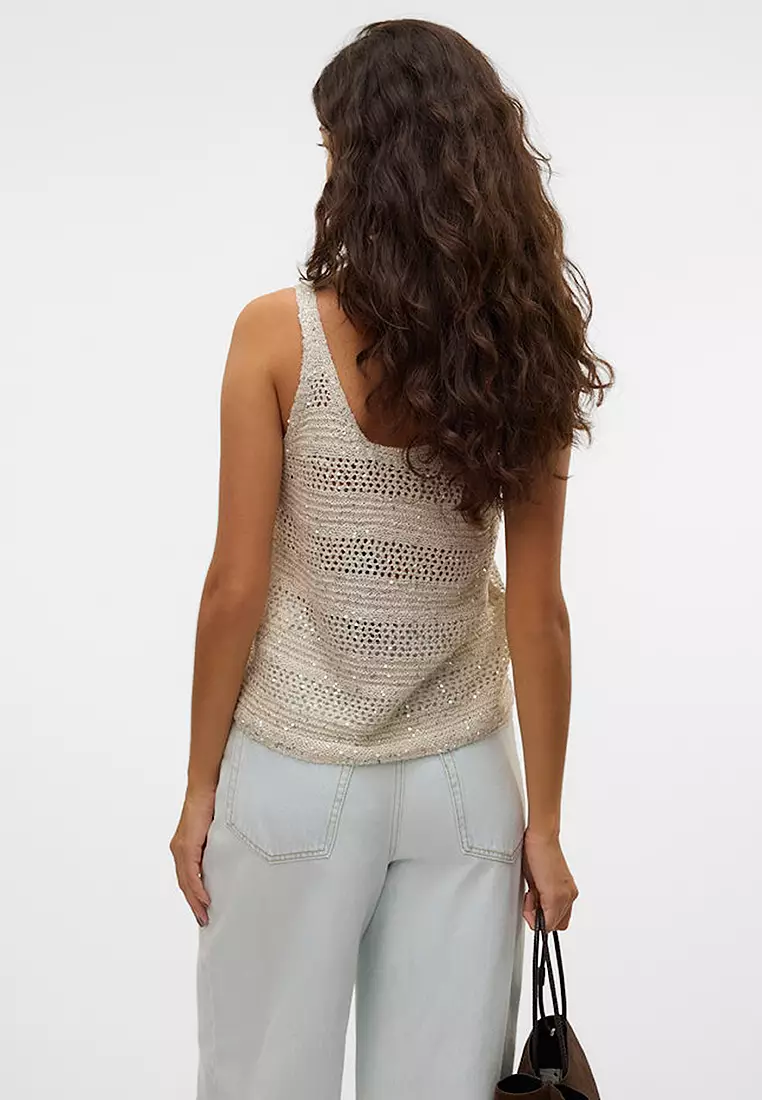 Openwork Sleeveless Top