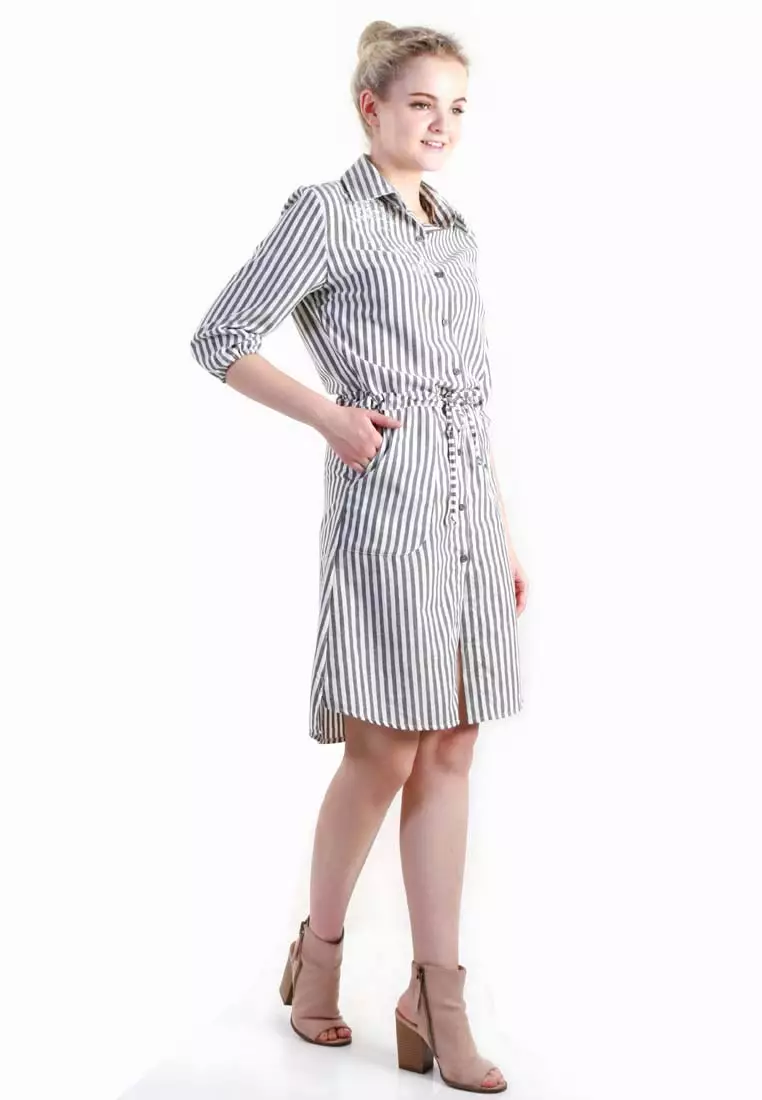 Shirtdress with Chest Embroidery