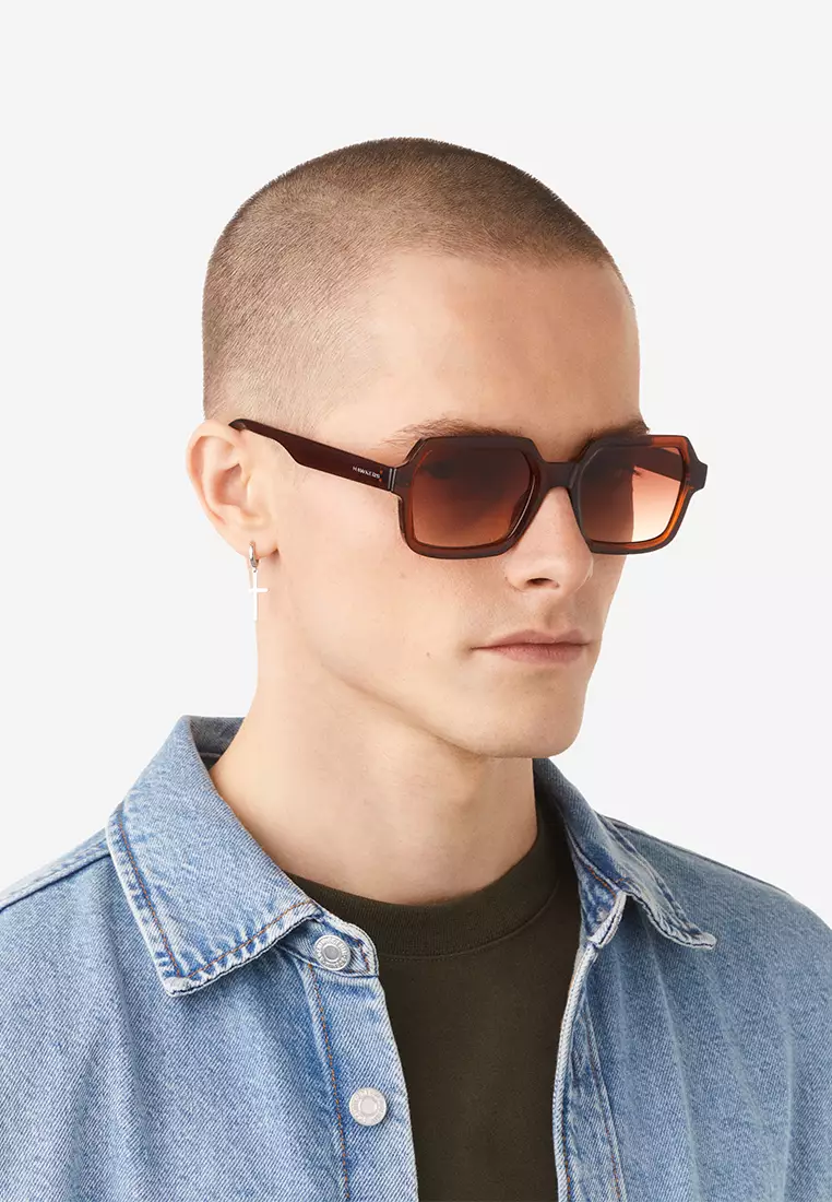 HAWKERS Brown Terracota Minimal Max Sunglasses For Men And Women, Unisex. Official Product Designed In Spain
