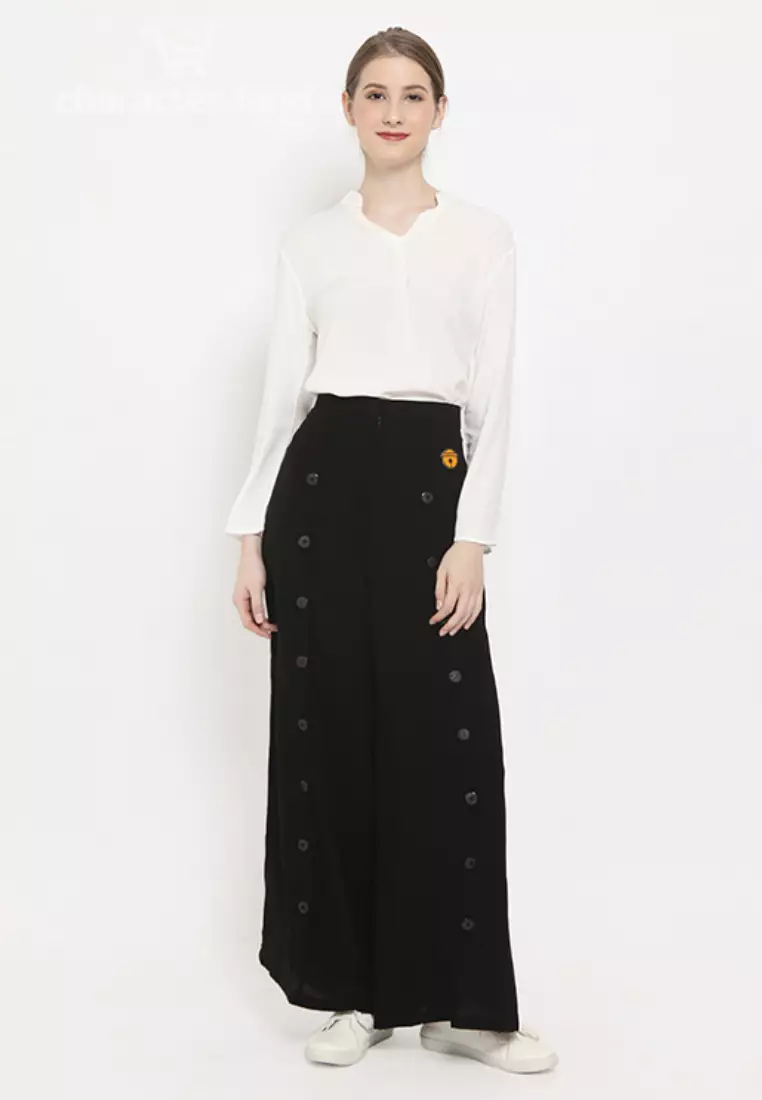 Doraemon Bottons Pants Black