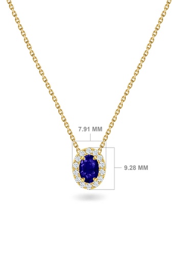 Aquae Jewels yellow Necklace Princess on Precious Stone 18K Gold and Diamonds - Yellow Gold,Emerald EF3DDAC776ABA7GS_1