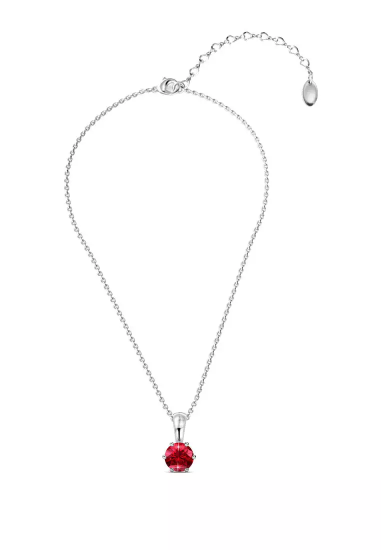 Birth Stone Pendant July Ruby - Kalung Crystal Swarovski by Her Jewellery