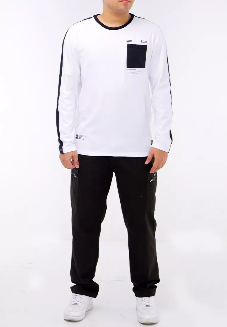 Round Neck Streaky Long Sleeve