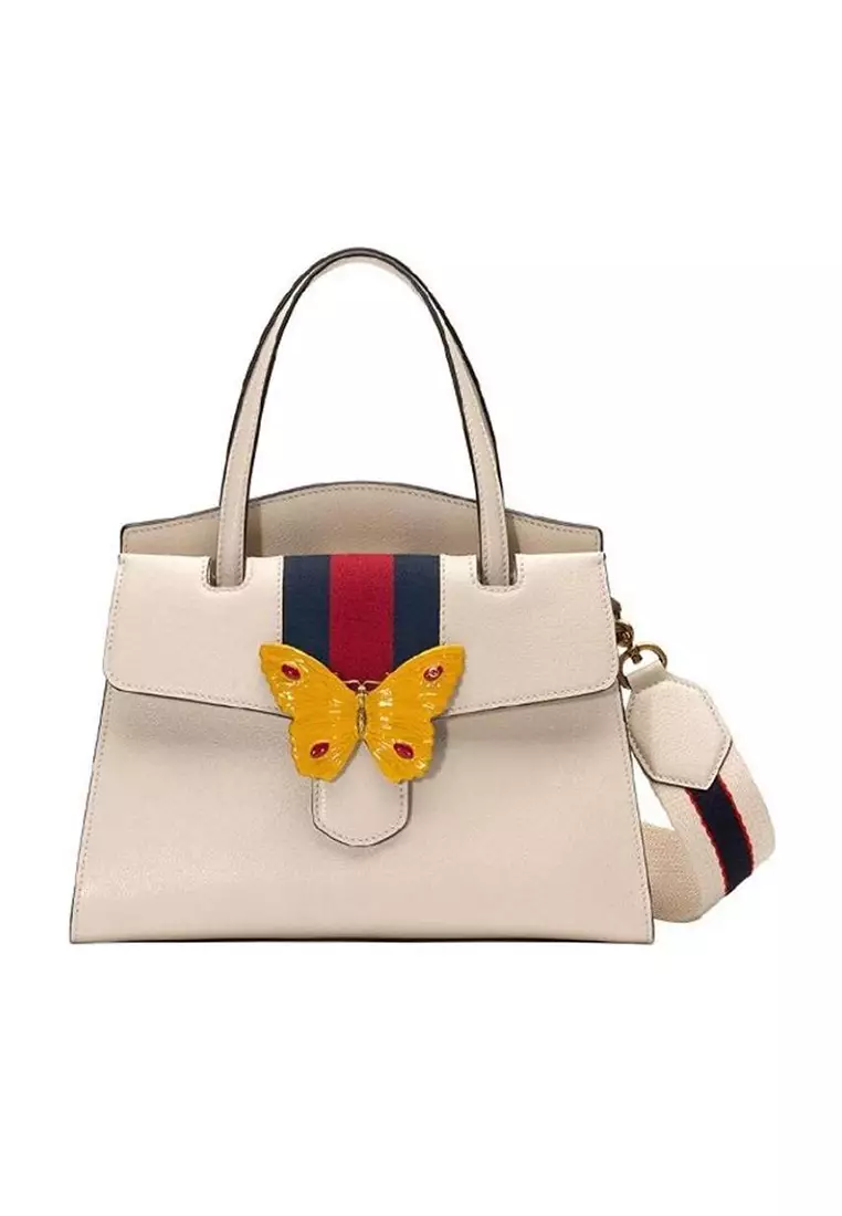 White gucci hotsell bag with butterfly